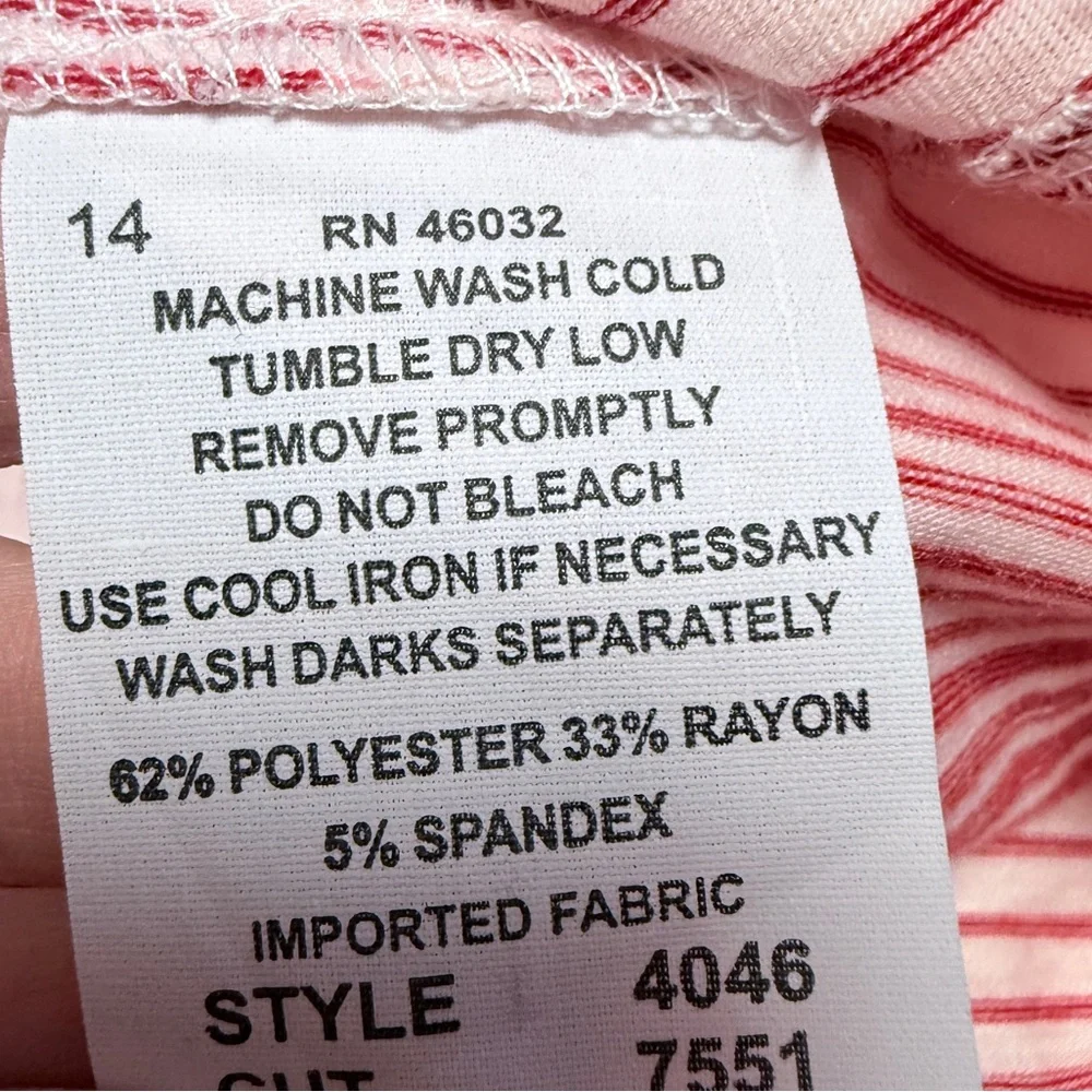 SEVEN FORTY TWO RED AND WHITE STRIPED ASYMMETRICAL TOP - Picture 3 of 7